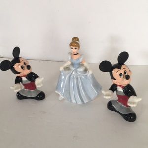 Disney Salt Pepper Shakers Mickey Cinderella